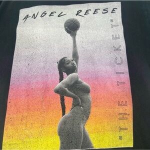Angel Reese 'The Ticket' Gradient Graphic Tee - Black
